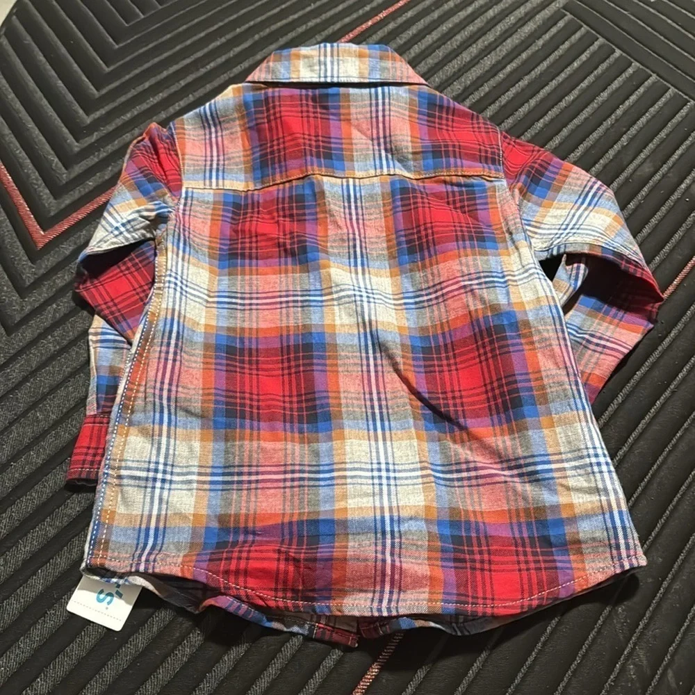 Carter's Kids Plaid Shirt - Red, Blue, Brown